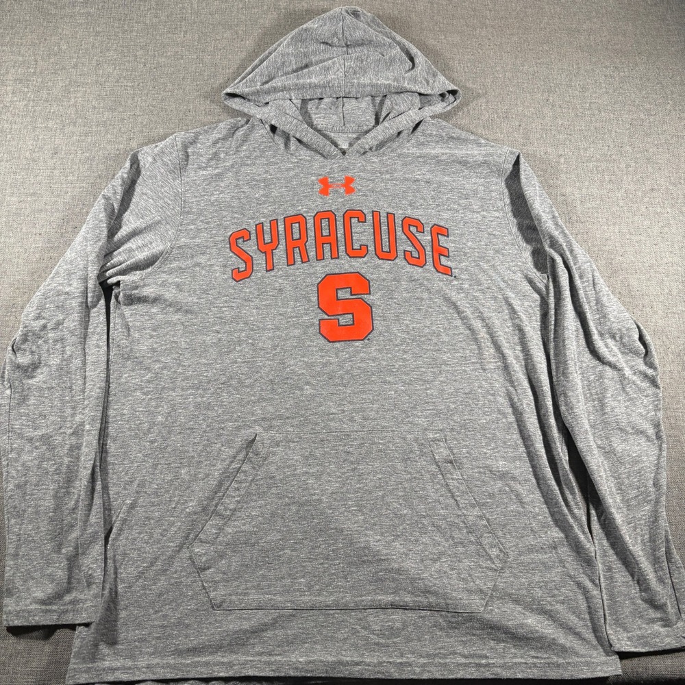 Under Armour‎ Hoodie Mens XL Gray Syracuse University HeatGear Long Sleeve Shirt